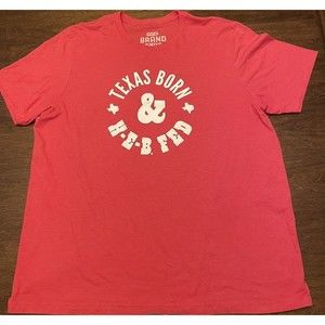 H-E-B Brand Shop Texas Born H-E-B Fed Adult T-Shirt - Heather Red, XXXL